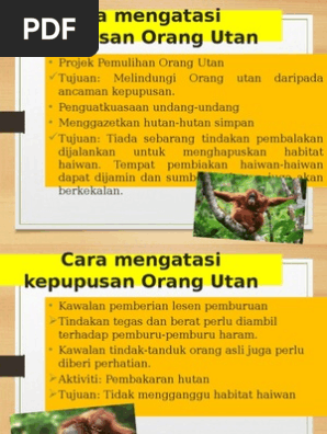 Cara Mengatasi Kepupusan Orang Utan Pdf