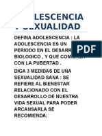 Adolescencia y Sexualidad