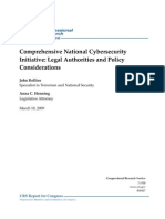 CRS: Comprehensive National Cybersecurity Initiative: Legal Authorities, Policy Considerations