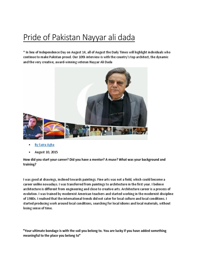 Pride of Pakistan Nayyar Ali Dada | PDF | Pakistan