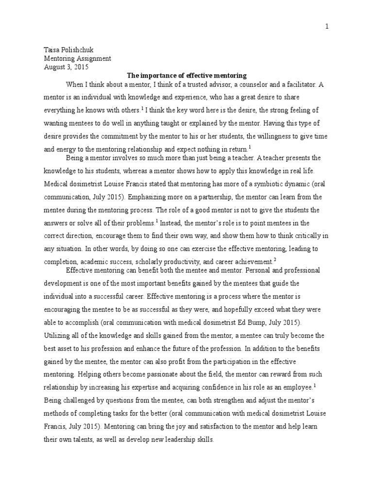 Teacher as a mentor essay picture