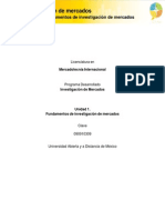 Unidad 1. Fundamentos de Investigacion de Mercados