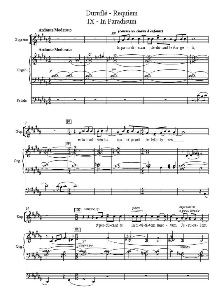 Durufle Requiem, in Paradisum PDF Compositions musicales Loisirs