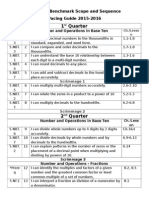 1 Quarter: 5 Grade Benchmark Scope and Sequence Pacing Guide 2015-2016