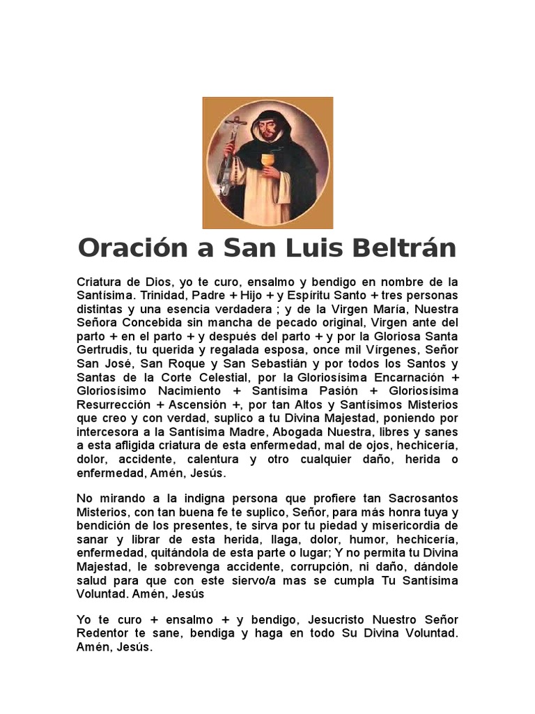 Oración a San Luis Beltrán