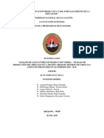 Análisis de Los Factores de Producción Tierra - Trabajo de Producción Del Orégano en La Región Arequipa Distrito de Chiguata Anexo de Miraflores en El Periodo 2010 - 2014