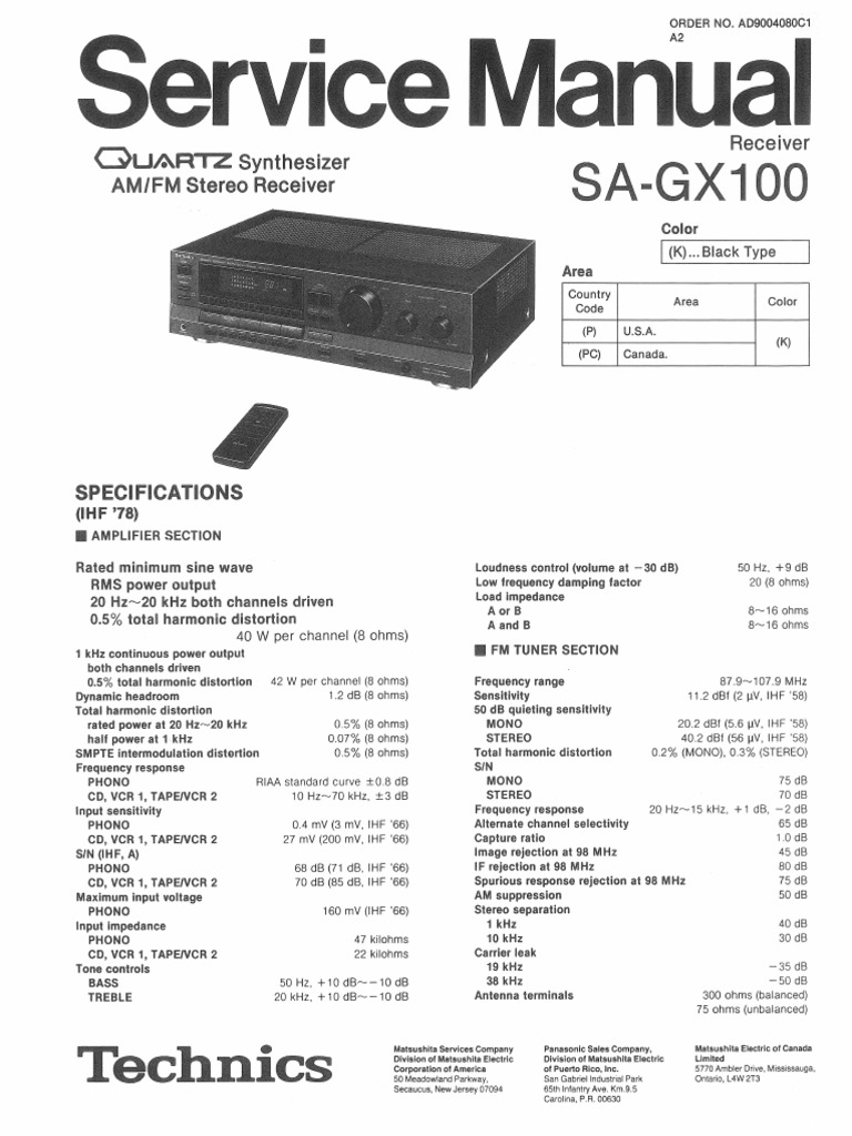 Technics Sa Gx100 PDF