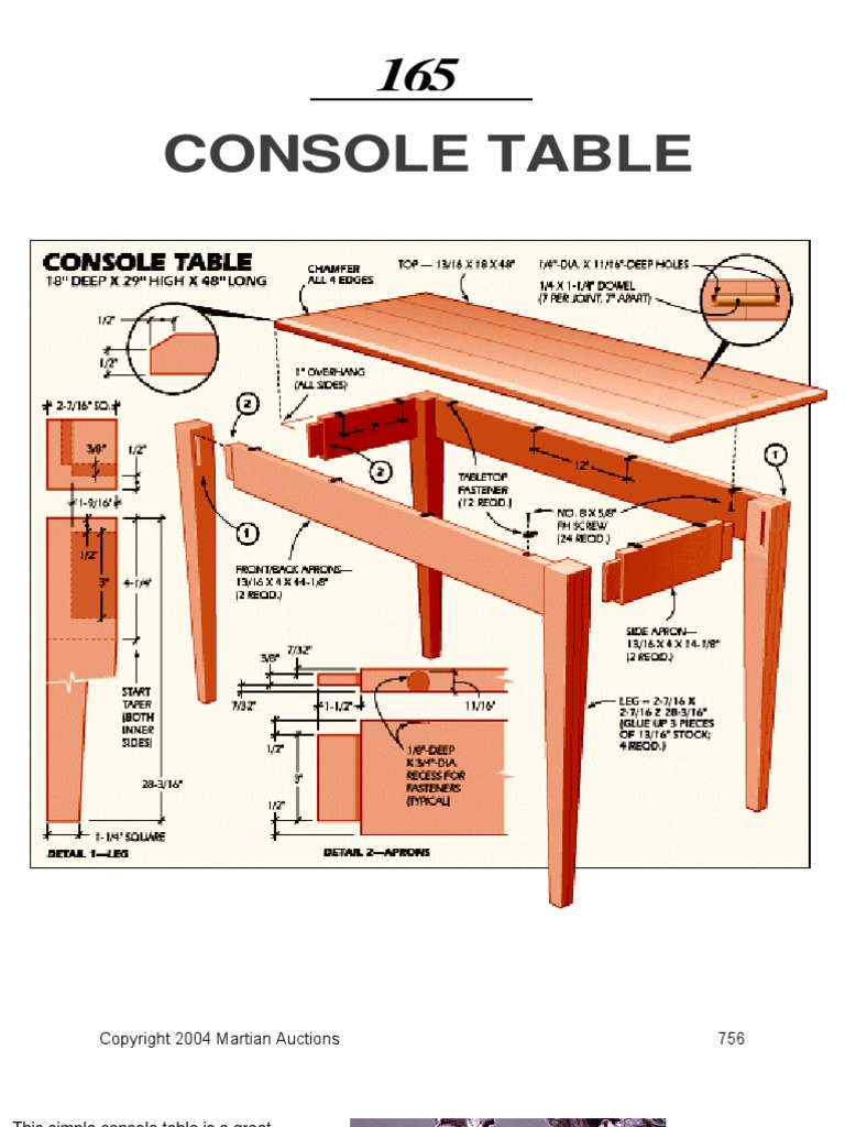 Console Table Metalworking Woodworking