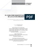 El Clima Como Manifestacion Objetiva de La Cultura Organizacional