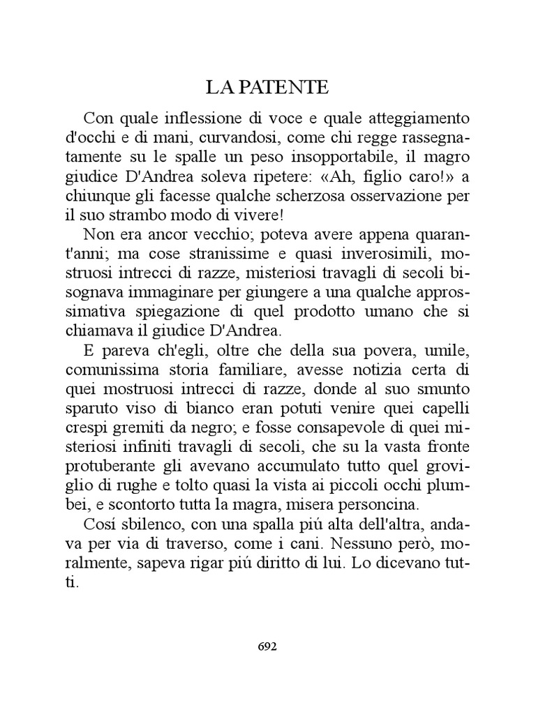 Pirandello La Patente PDF