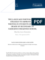 The Language Portfolio As A Strategy To Improve Esl Writing in Students of First Grade of Secondary at Sagrados Corazones School