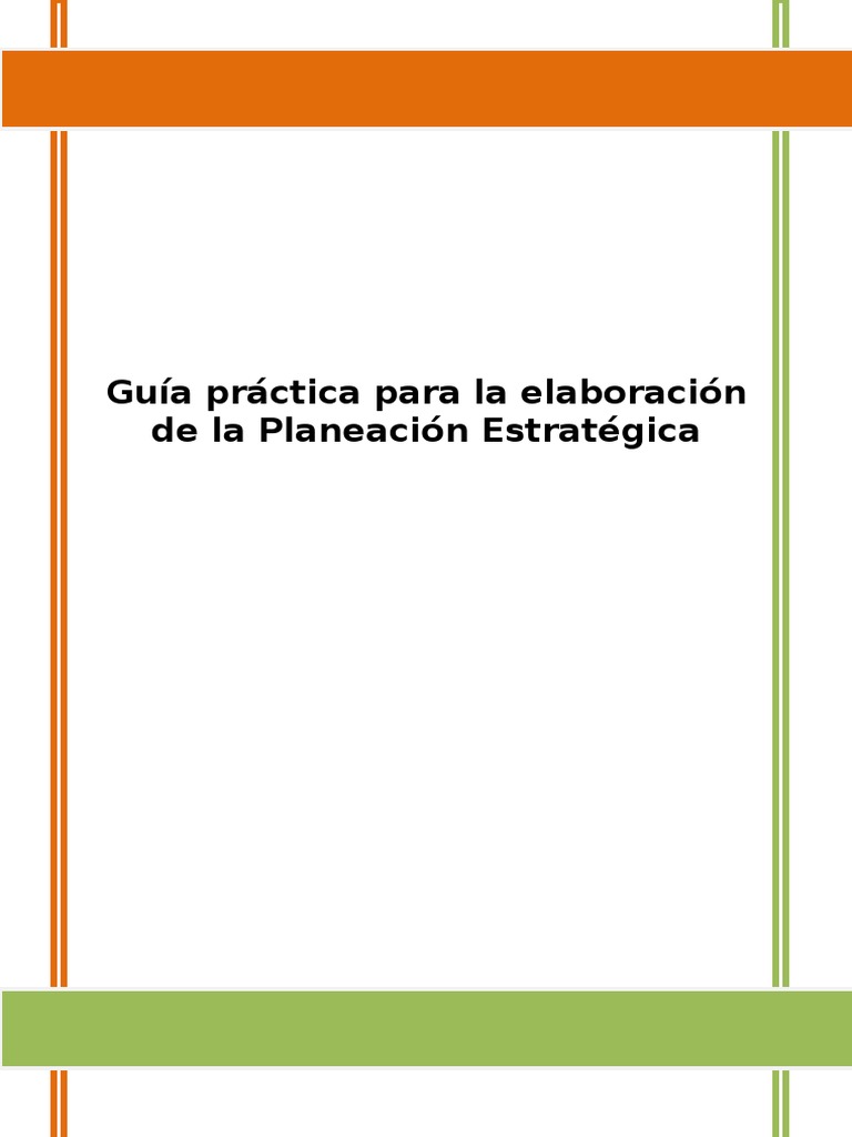Guia para Elaborar Una Planeacion Estrategica | PDF | Planificación ...