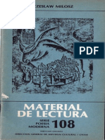 Czeslaw Milosz, Material de Lectura 108, UNAM