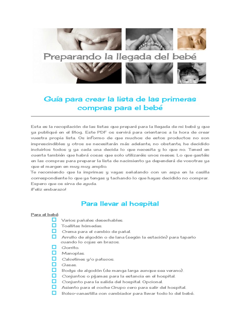PDF Lista de Compras para La Llegada Del Beb PDF