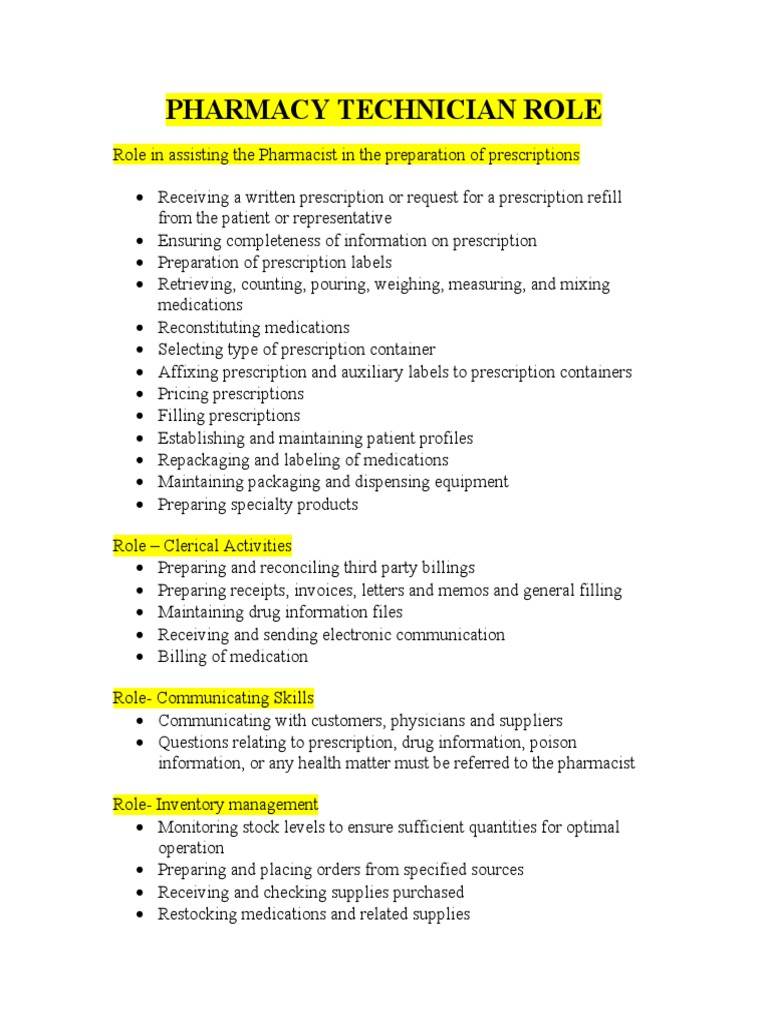 The Pharmacist's Assistant An Overview of Key Responsibilities and