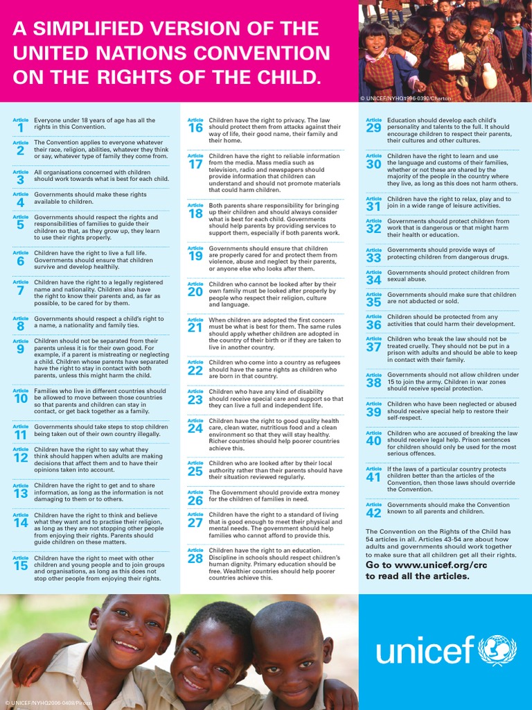 A Simplified Version Of The United Nations Convention On The Rights Of