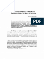 ADLER - o Construtivismo No Estudo Das Relacoes Internacionais