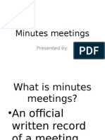 Minutes Meetings