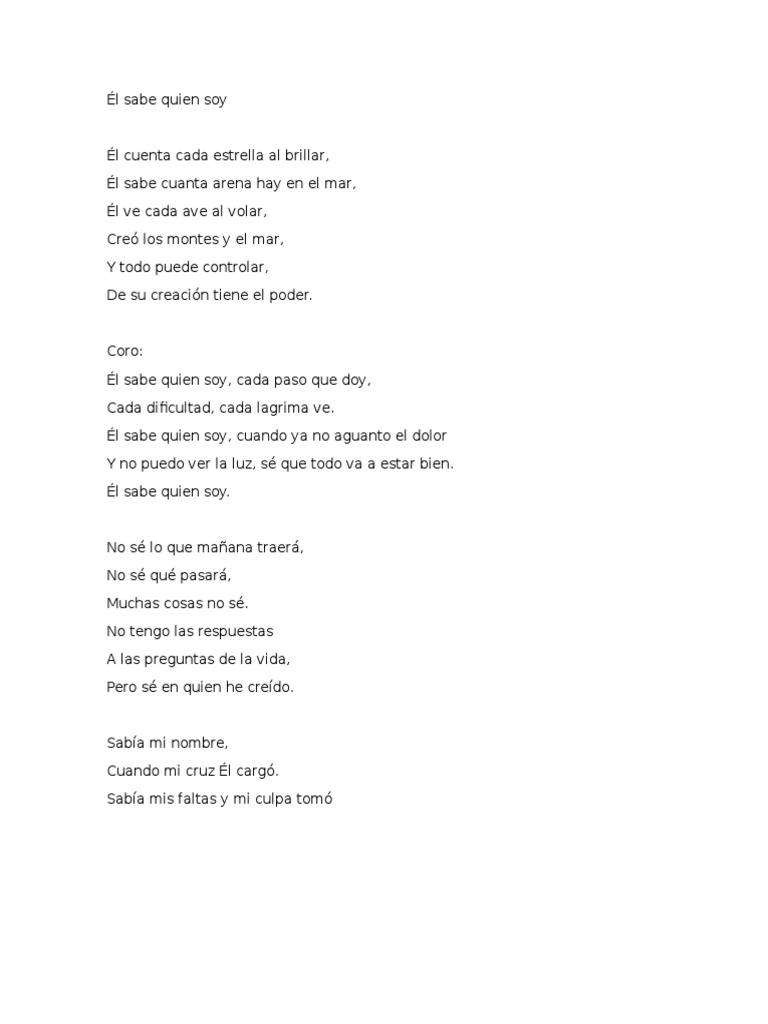 Él Sabe Quien Soy | PDF