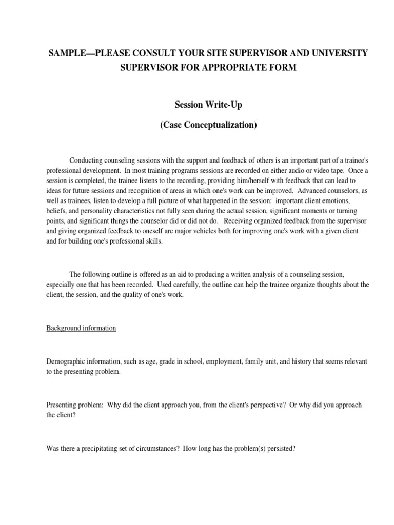 Sample Case Conceptualization | PDF | Emergence | Cognition