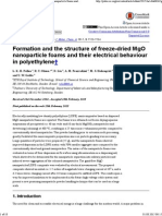 FFormation and the Structure of Freeze-dried MgO Nanoparticle Foams and Their Electrical Behaviour in Polyethylene