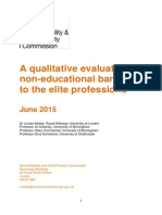 A Qualitative Evaluation of Non-educational Barriers to the Elite Professions