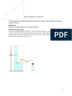 Chemistry Lab Report (Ideal Gas Law)