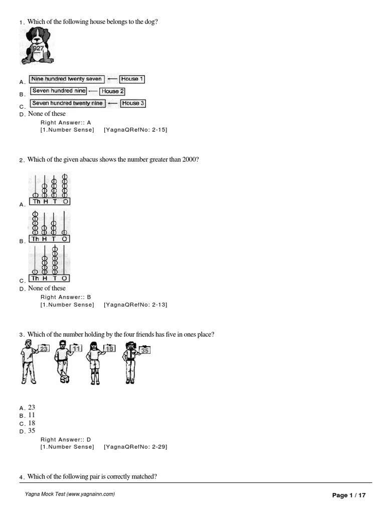 IMO Sample Papers for Class 3 | PDF | Rupee | Teaching Mathematics