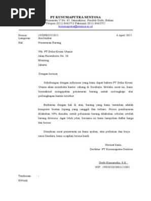 Contoh Surat Resmi Indonesia Baru Pdf