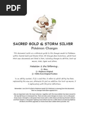 Pokemon Changes Sacred Gold Storm Silver