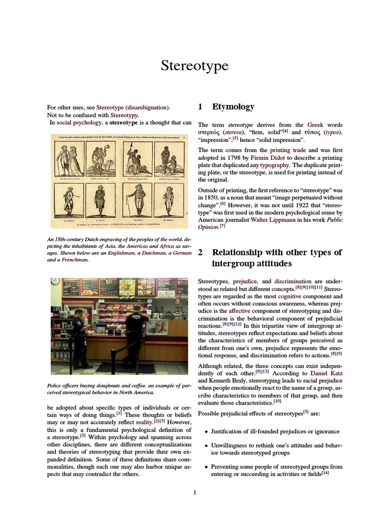 Stereotype | PDF | Stereotypes | Social Psychology