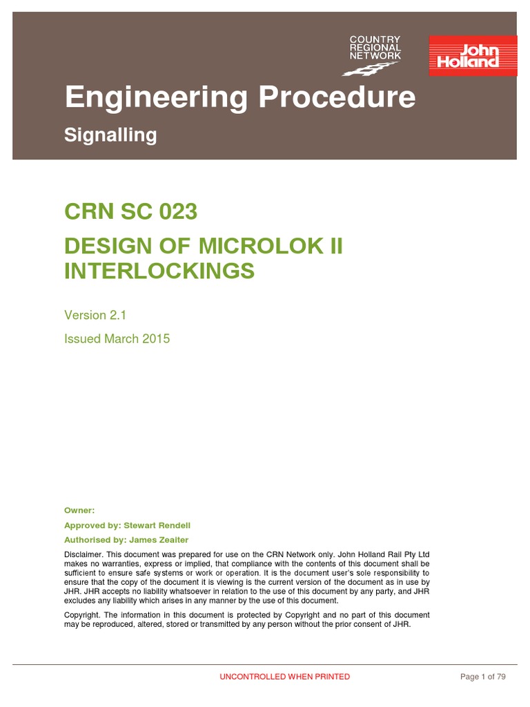 CRN SC 023 Design of Microlok II Interlockings V2.1 Mar 2015 (1) (1