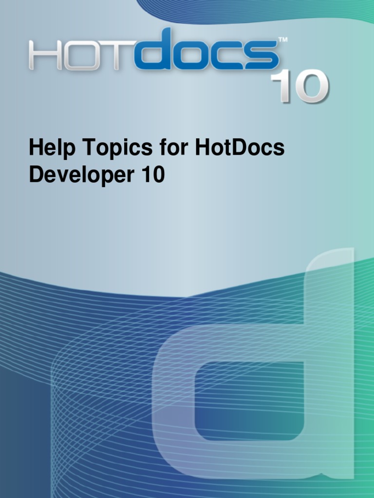Hot Docs Developer 10 Help | PDF | Computer File | Command Line Interface