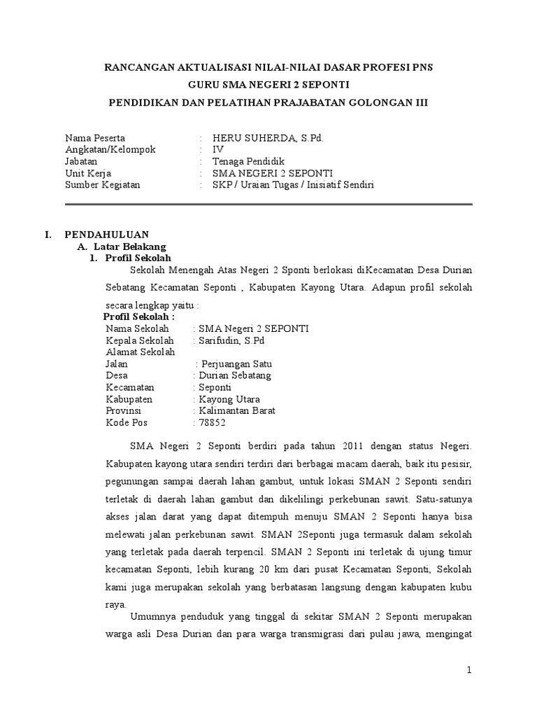 Rancangan Aktualisasi