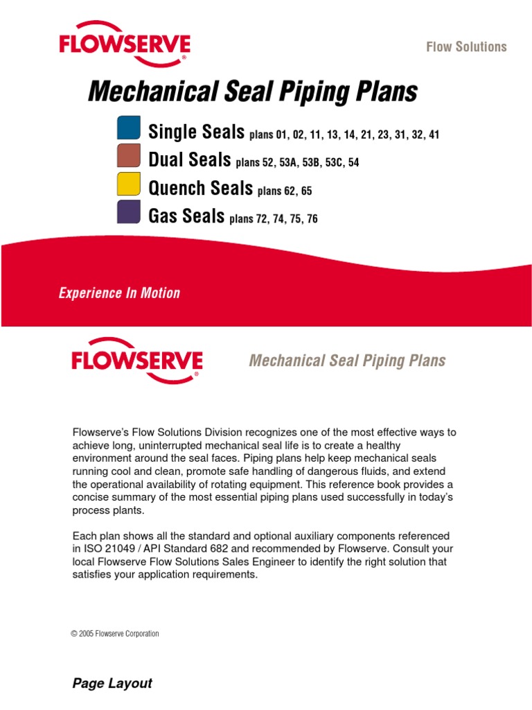 Mechanical Seal Piping Plans PDF Pump Valve