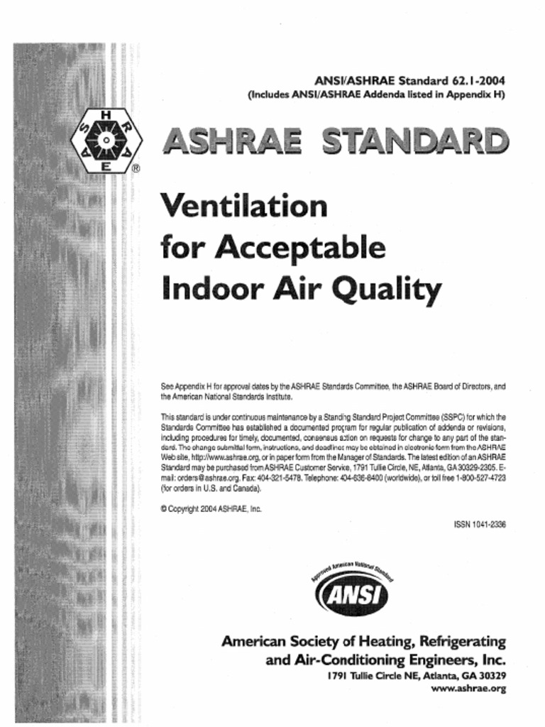 ANSI-ASHRAE Standard 62.1-2004 (Includes ANSI-ASHRAE Addenda Listed in ...