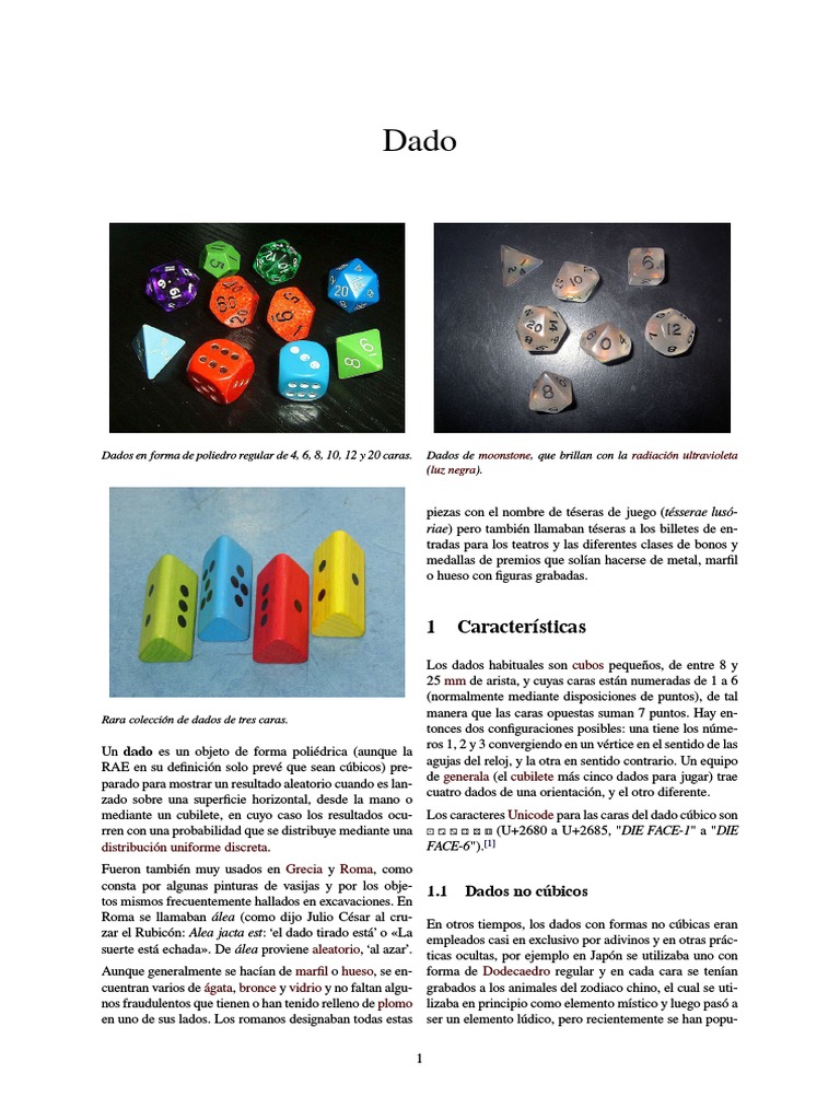 Dado | PDF | Dado | Probabilidad Aplicada