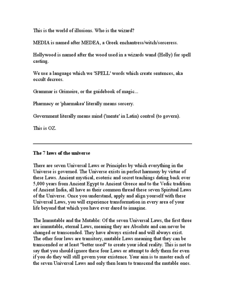 Understanding the 7 Universal Laws | PDF | Plane (Esotericism) | Magic ...