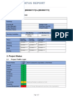 Project Status Report Monthly