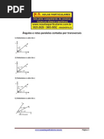 Geometria Plana Angulos e Retas Paralelas Cortadas Por Uma Transversal