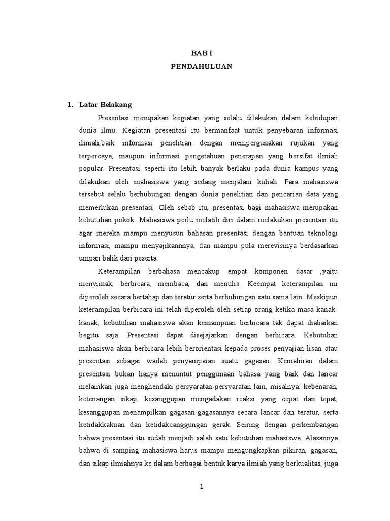 BAB I MAKALAH APLIKASI PRESENTASI