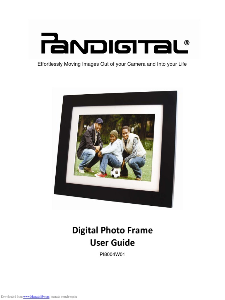 Pandigital Digital Photo Frame 8" PI8004W01B PDF Secure Digital Computer Keyboard
