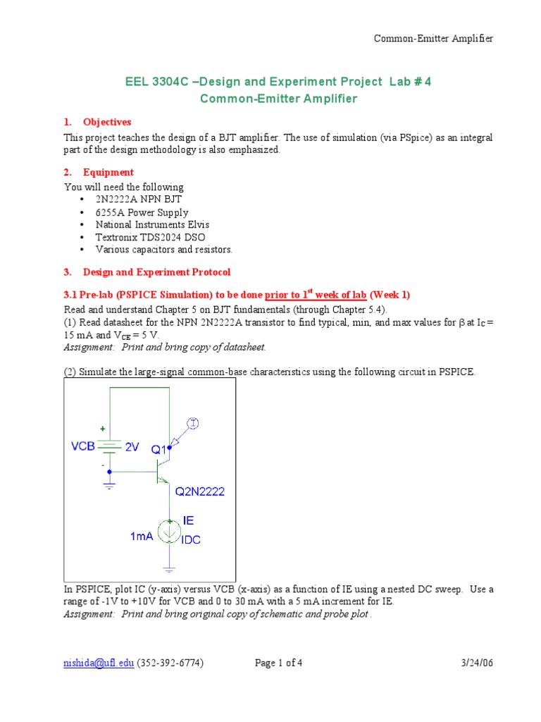 Mon Emitter Amplifier Bipolar Junction Transistor Electrical Engineering