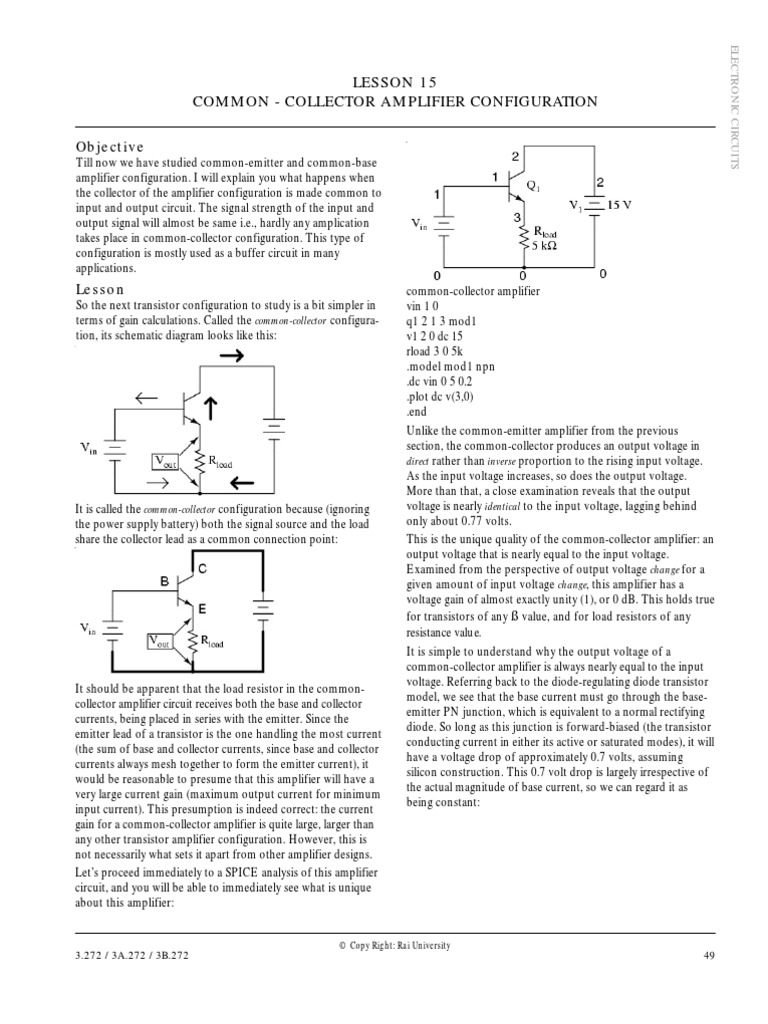 CC Amplifier | PDF | Amplifier | Bipolar Junction Transistor