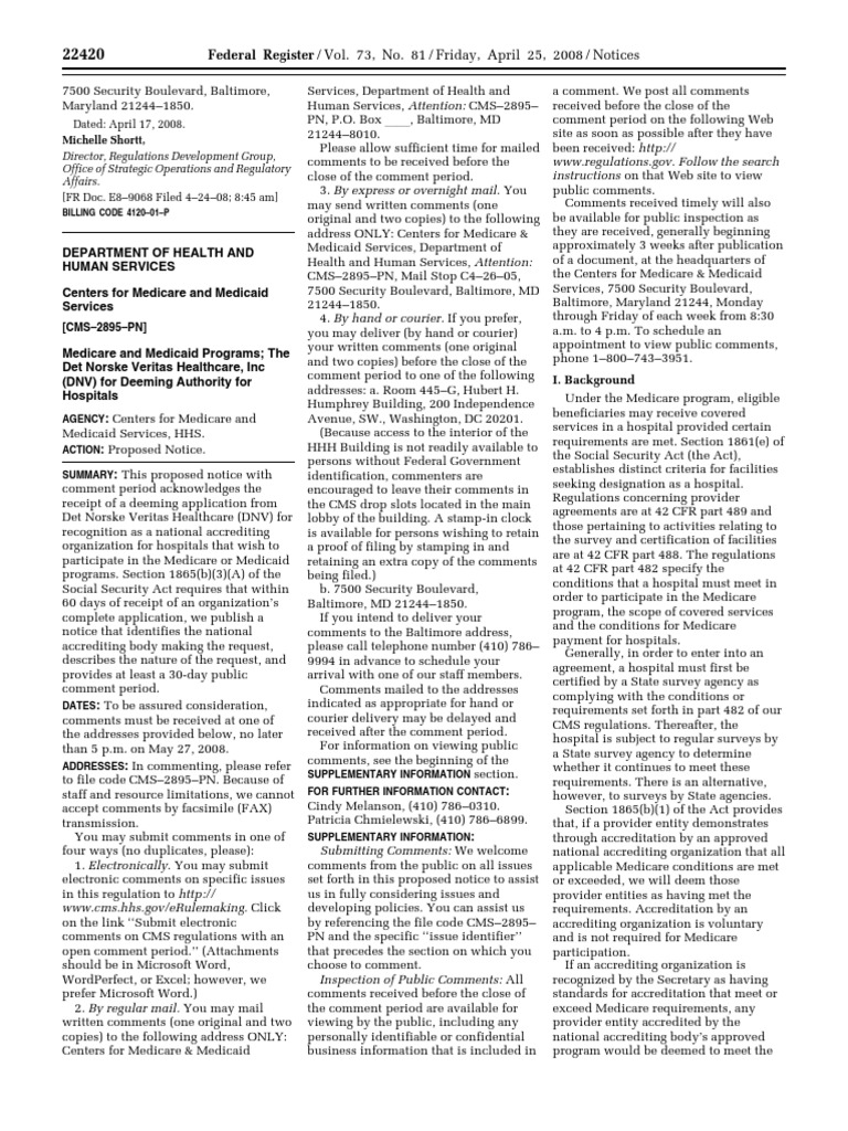 Medicare Accreditation Notice | PDF | Medicare (United States ...