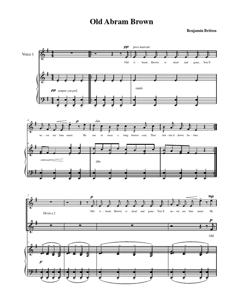 Old Abraham Brown (Britten) SSAA | PDF