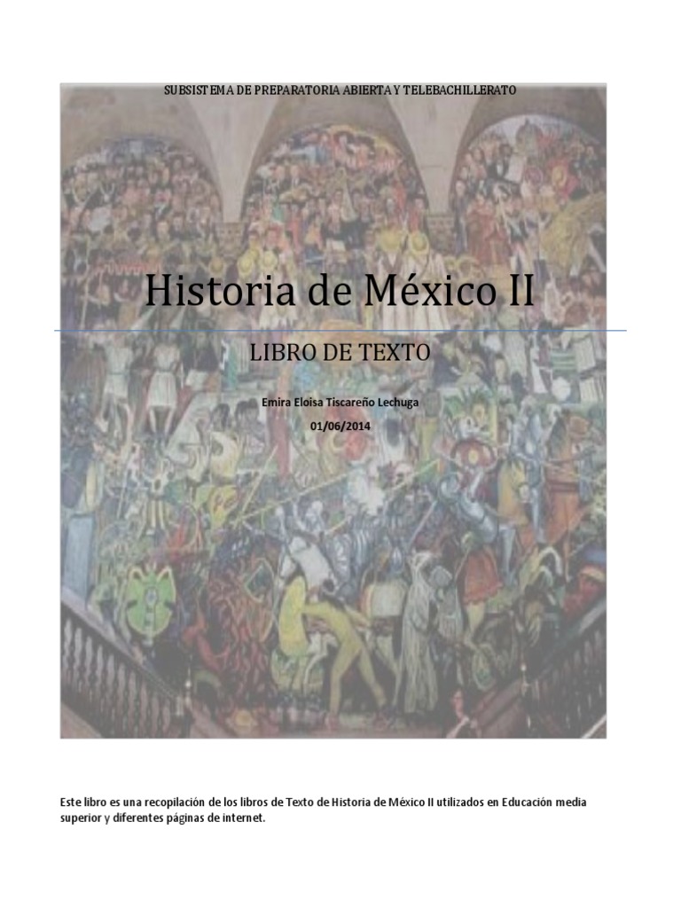 ⁫libro de Texto de Historia de México II México Ciudad de México