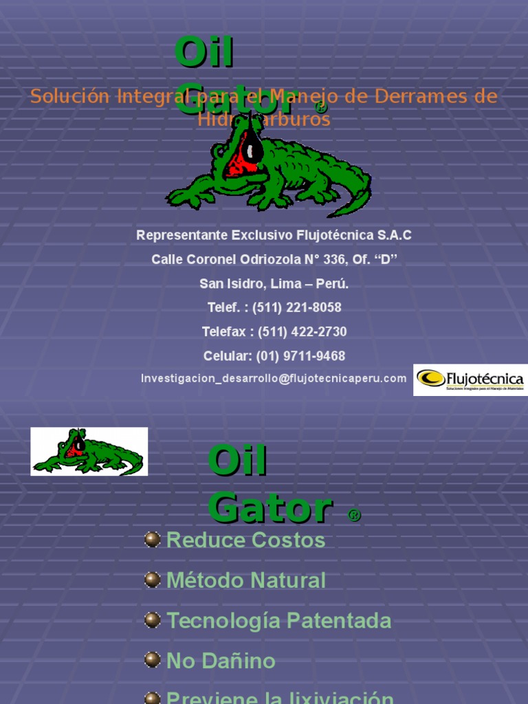 Oil Gator Esp PDF Contaminación Hidrocarburos
