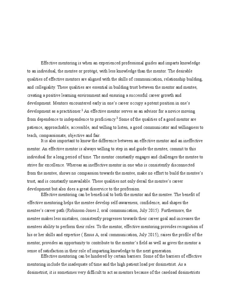 Mentee essay picture