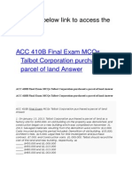 ACC 410B Final Exam MCQs Talbot Corporation Purchased A Parcel of Land Answer